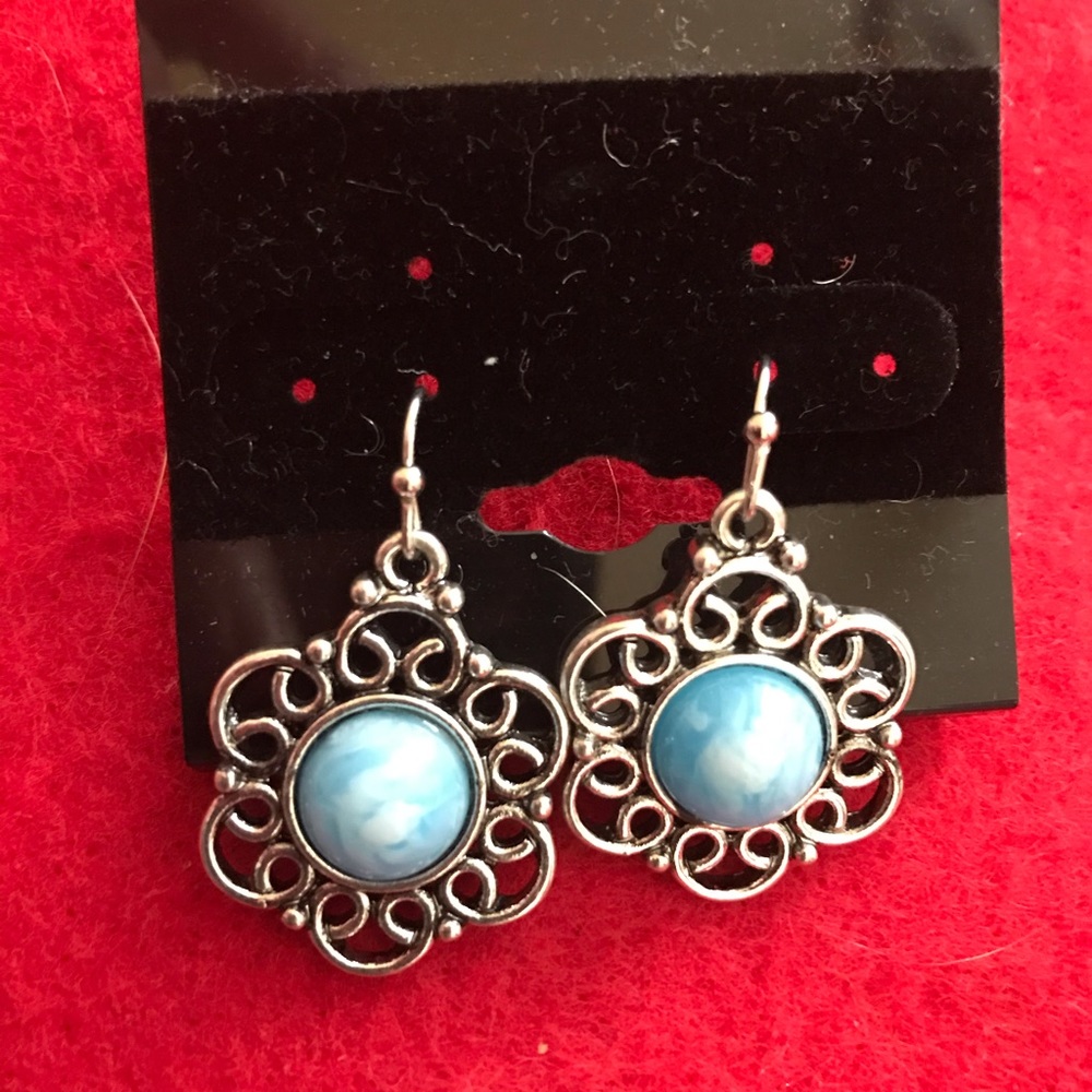 Larimar pierced earrings